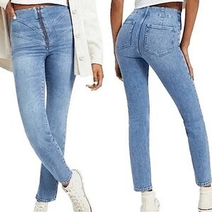 Good American  Corset Good Classic Straight Leg Jeans Zip Closure Size 16